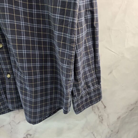 Columbia Shirt Mens XL Blue Button Down Up Plaid Vented Cotton Long Sleeve PHG - Picture 3 of 13